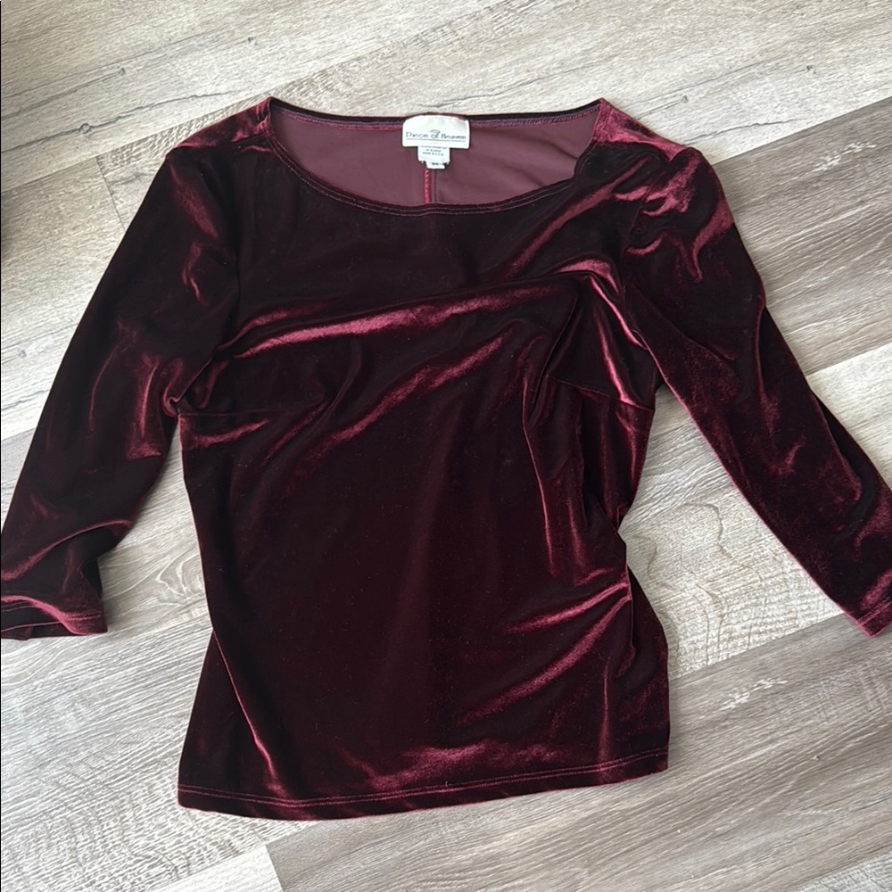 Burgundy Velvet Women Top
